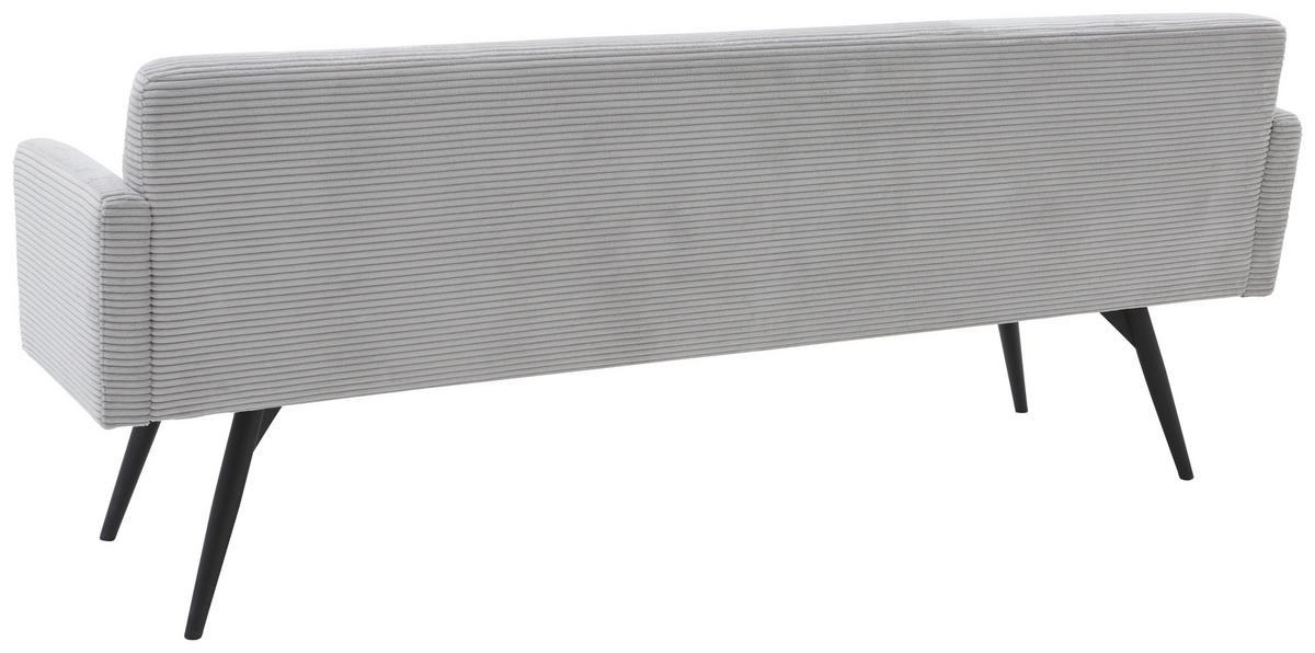 SITZBANK in Textil Hellgrau  - Hellgrau/Schwarz, Design, Textil/Metall (216/86/68cm) - Dieter Knoll