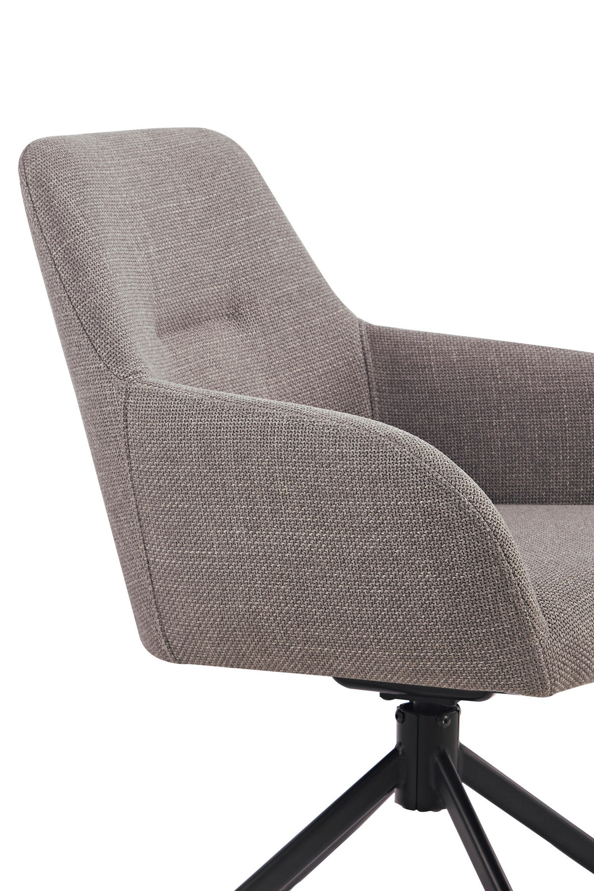 ARMLEHNSTUHL-SET 2 Stück  in Stahl Webstoff, Mikrofaser  - Schlammfarben/Schwarz, MODERN, Textil/Metall (56/83/60cm) - MID.YOU