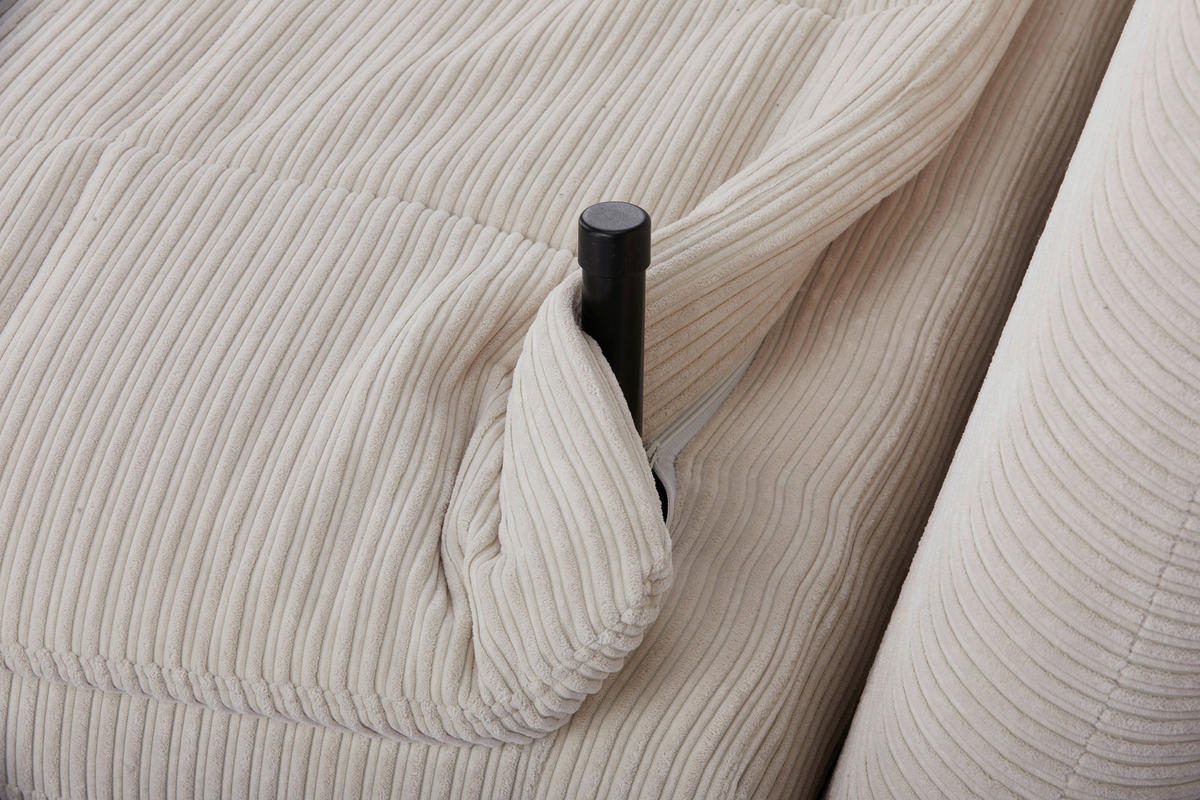 SCHLAFSOFA Cord Beige  - Beige/Naturfarben, Design, Holz/Textil (105/80/90cm) - Carryhome