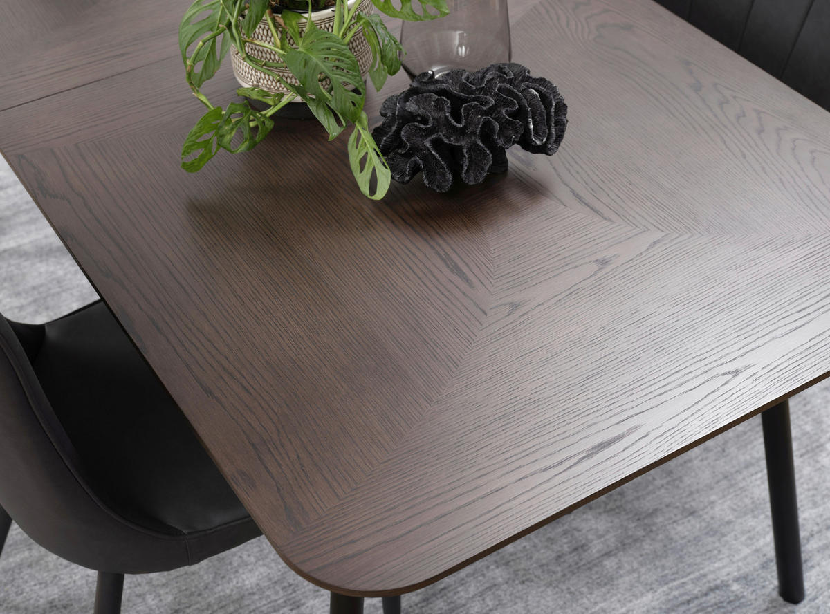 ESSTISCH Schwarz, Dunkelbraun rechteckig  ausziehbar  - Dunkelbraun/Schwarz, Trend, Holzwerkstoff/Metall (180-230/90/75cm) - Carryhome