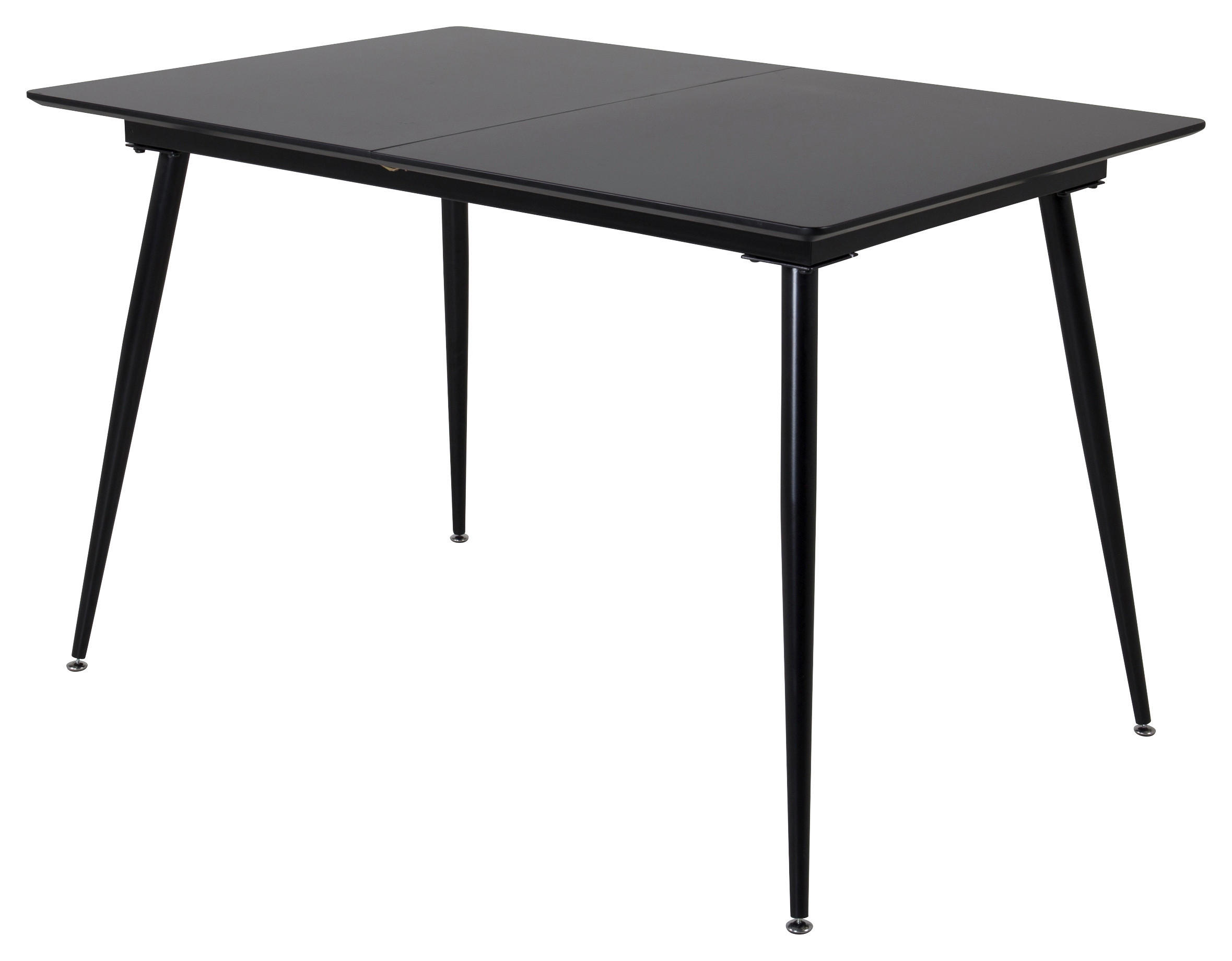 ESSTISCH furniert rechteckig Schwarz  - Schwarz, Design, Holzwerkstoff/Metall (120/90/75cm) - Livetastic
