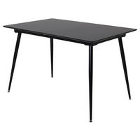 ESSTISCH furniert rechteckig Schwarz  - Schwarz, Design, Holzwerkstoff/Metall (120/90/75cm) - Livetastic
