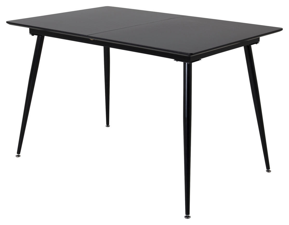 ESSTISCH furniert rechteckig Schwarz  - Schwarz, Design, Holzwerkstoff/Metall (120/90/75cm) - Livetastic