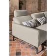 ECKSOFA in Flachgewebe, Struktur Beige  - Anthrazit/Beige, Design, Textil/Metall (254/230cm) - Ambiente