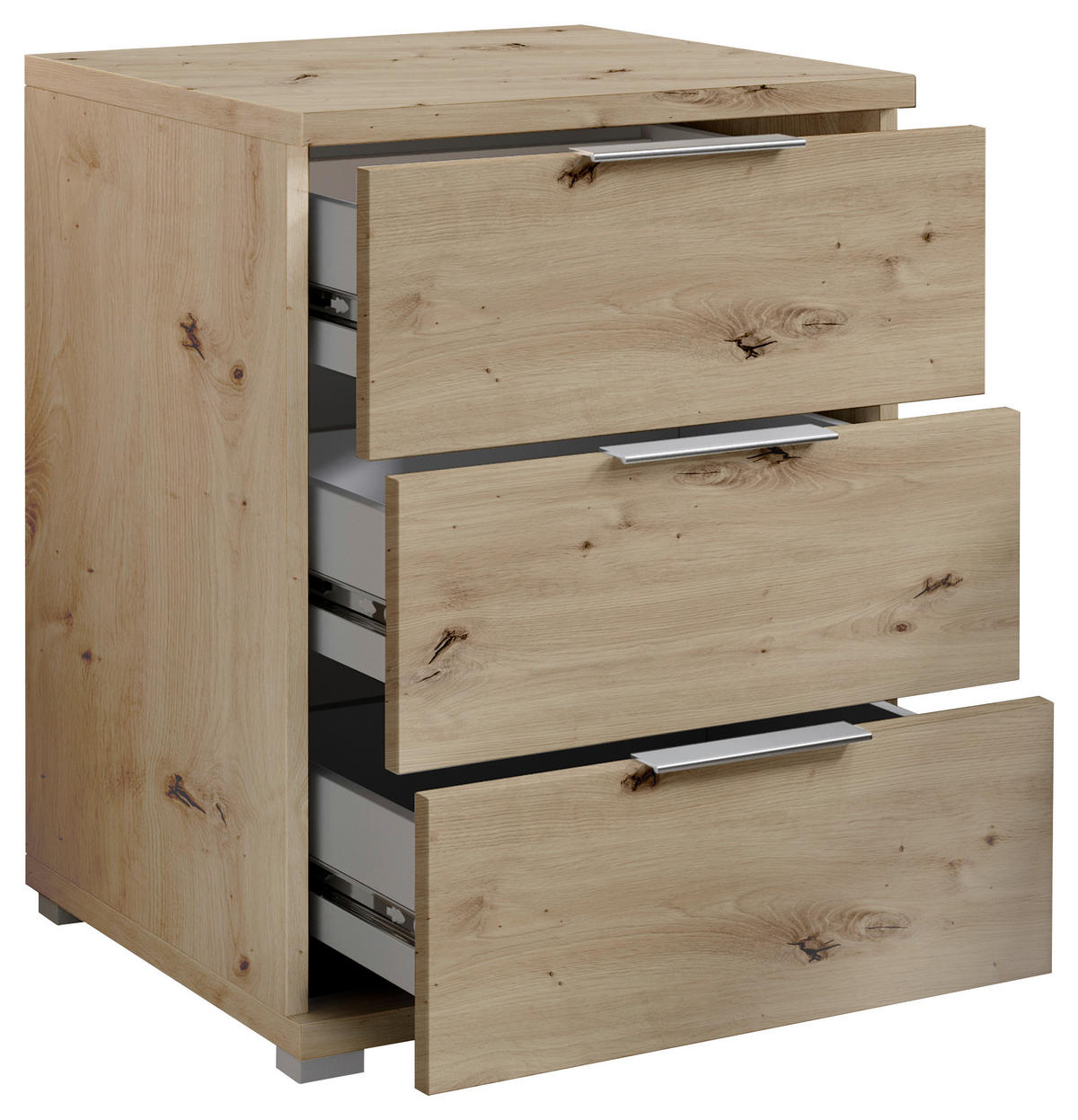 ÉJJELISZEKRÉNY Artisan tölgy  - alumíniumszínű/Artisan tölgy, Konventionell, műanyag/faalapú anyag (46/61/42cm) - Xora