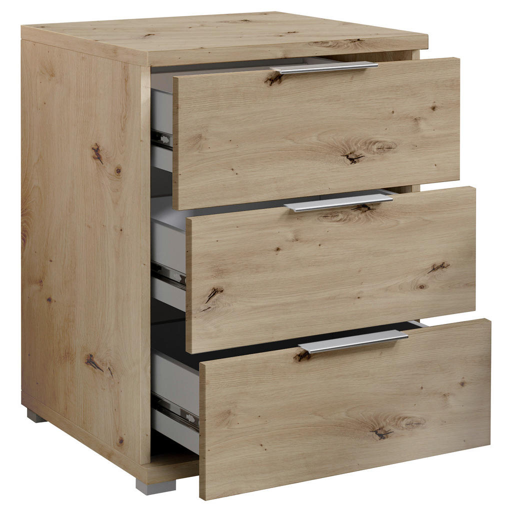 Thumbnail - Boxxx Nachtschrank, Eiche Artisan, Kunststoff, 3 Schubladen, 46x61x42 cm, Schlafzimmer, Nachttische