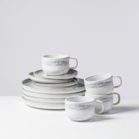 KAFFEESERVICE TIEFER SEE 12-teilig  - Hellgrau/Weiß, Basics, Keramik - Gipfelstück