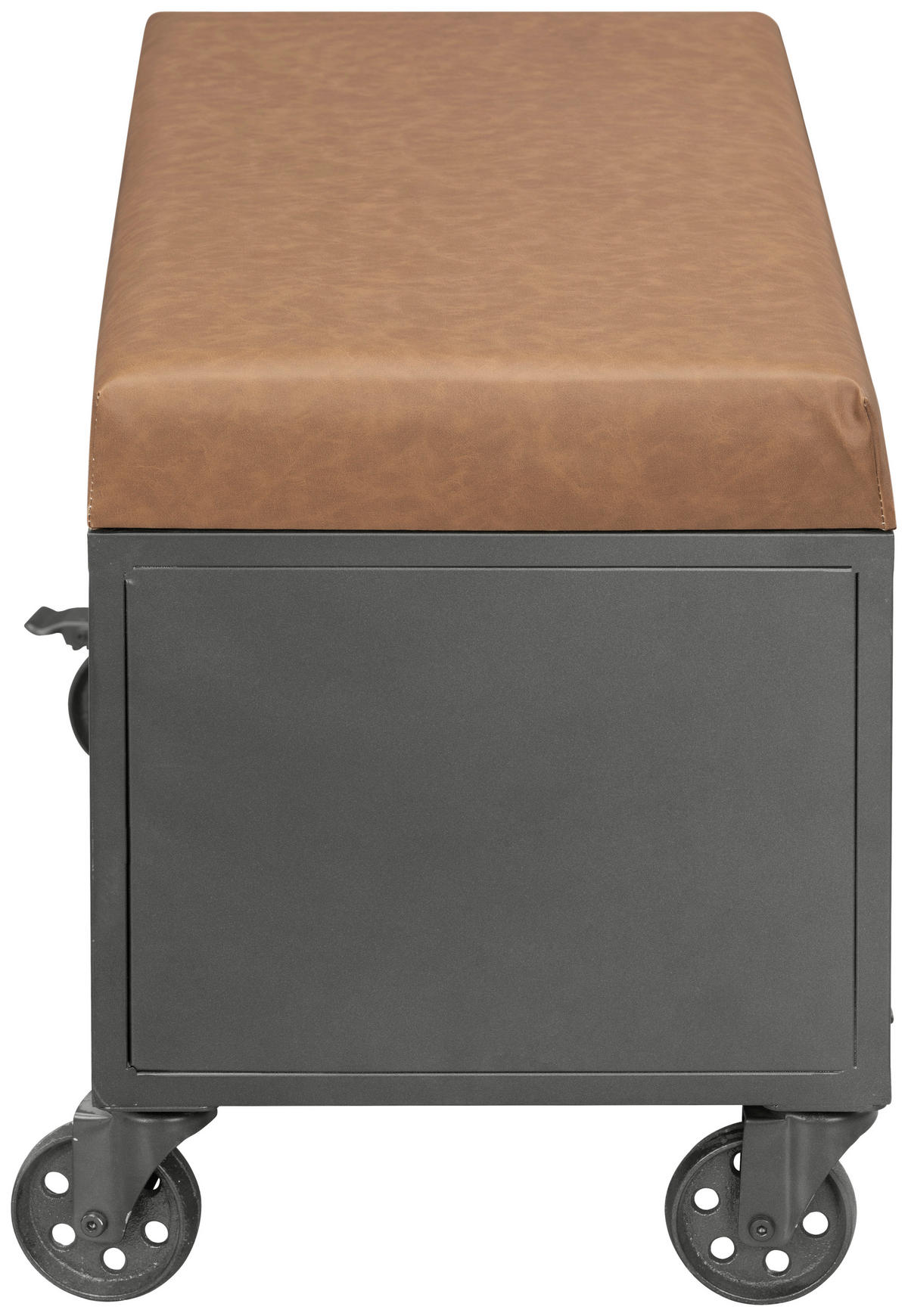 GARDEROBENBANK - Schwarz/Braun, KONVENTIONELL, Textil/Metall (95/51.5/40.5cm) - Livetastic