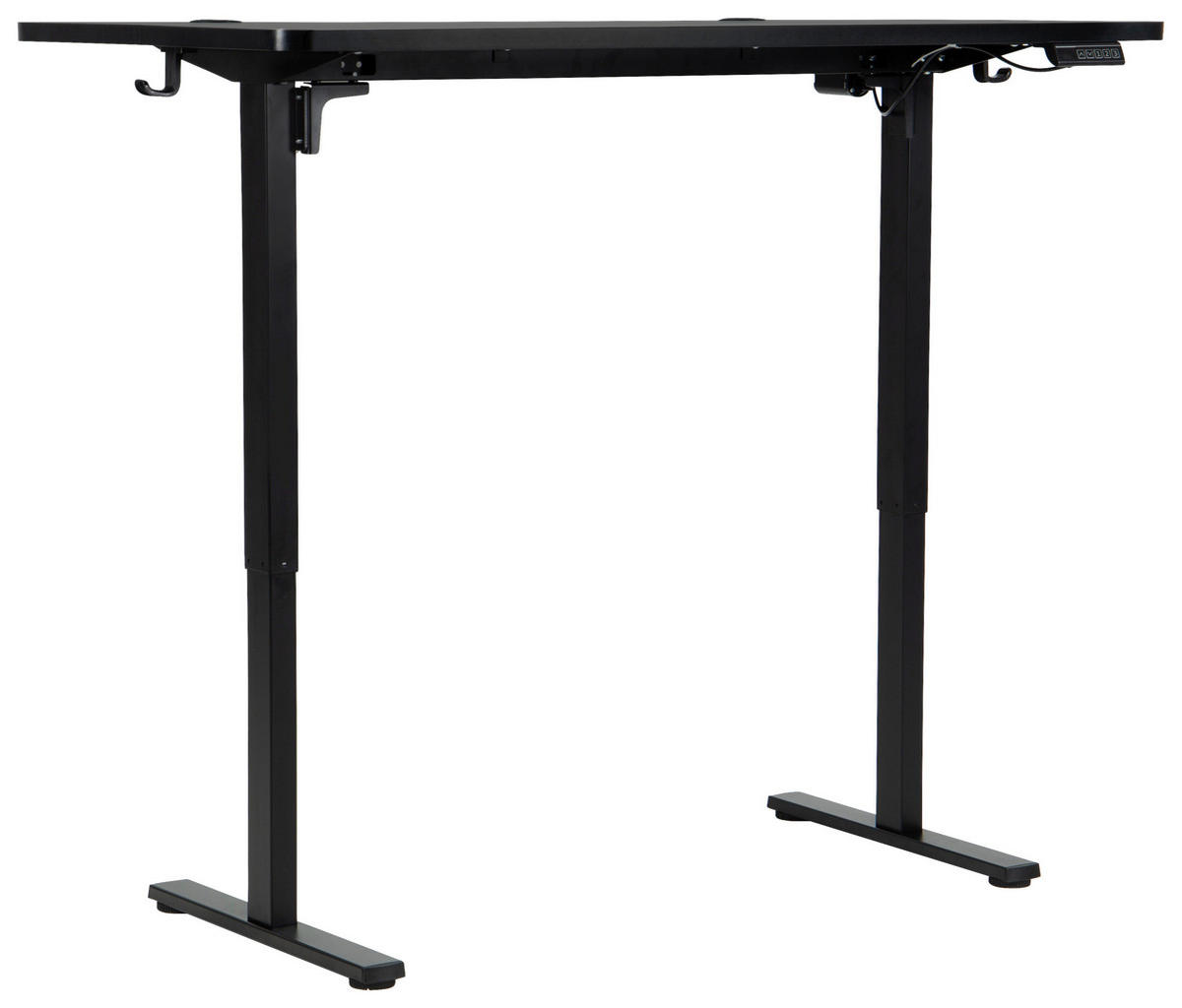 SCHREIBTISCH 140/70/72/118 cm Schwarz elektrisch höhenverstellbar  - Schwarz, MODERN, Holzwerkstoff/Metall (140/70/72/118cm) - Livetastic