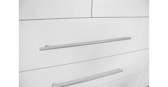 DREHTÜRENSCHRANK in Weiß, Weiß Hochglanz - Weiß Hochglanz/Alufarben, KONVENTIONELL, Holzwerkstoff/Metall (244/218,6/59,4cm) - Xora