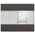 SCHWEBETÜRENSCHRANK 271/235/68 cm 4-türig Graphitfarben  - Chromfarben/Graphitfarben, Design, Holzwerkstoff/Metall (271/235/68cm) - Novel
