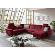 WOHNLANDSCHAFT in Chenille Rot  - Rot/Alufarben, Design, Textil/Metall (265/333/170cm) - Dieter Knoll
