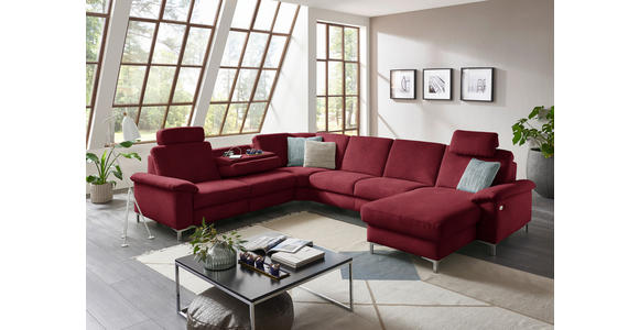 WOHNLANDSCHAFT in Chenille Rot - Rot/Alufarben, Design, Textil/Metall (265/333/170cm) - Dieter Knoll