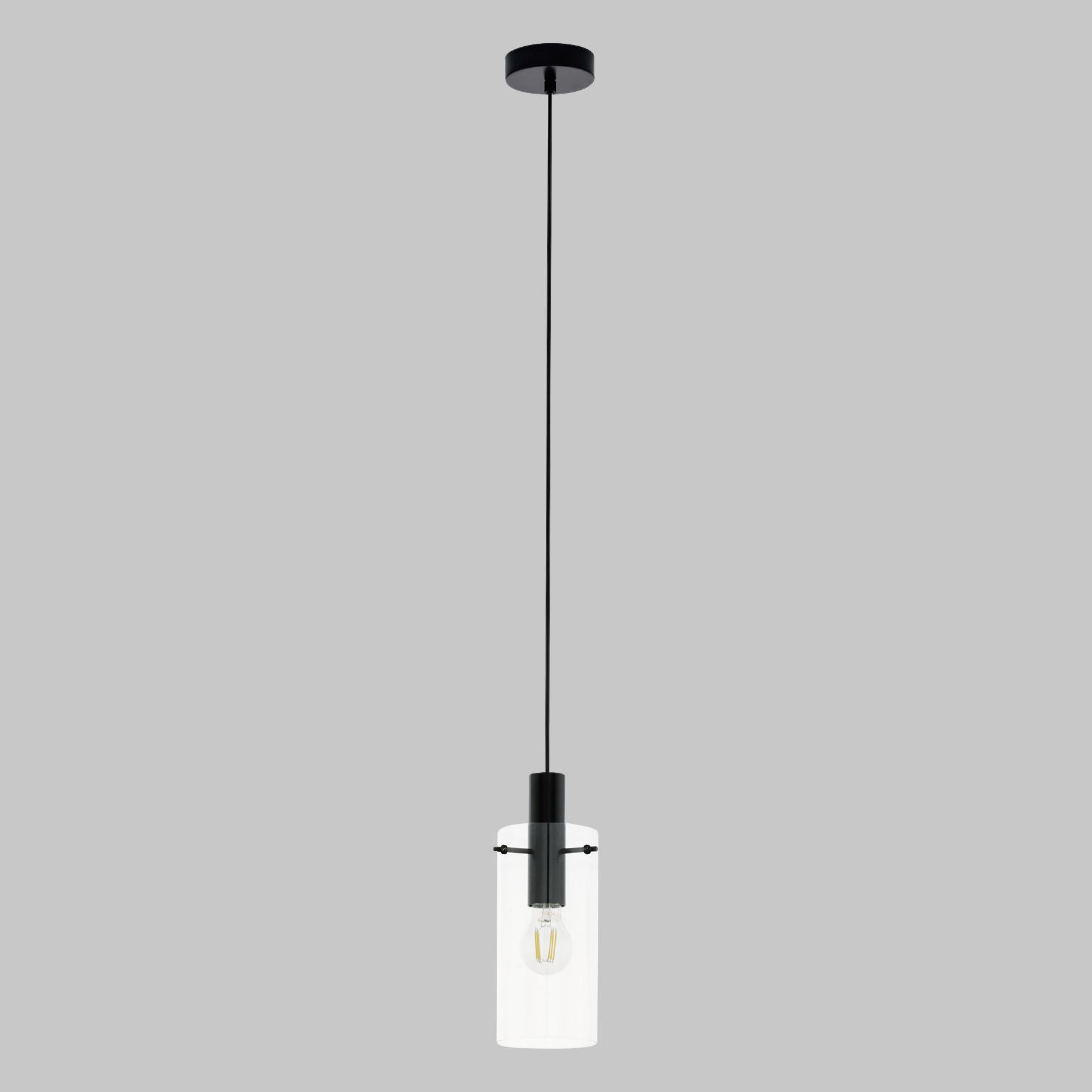HÄNGELEUCHTE 11/110 cm   - Klar/Schwarz, MODERN, Glas/Metall (11/110cm)