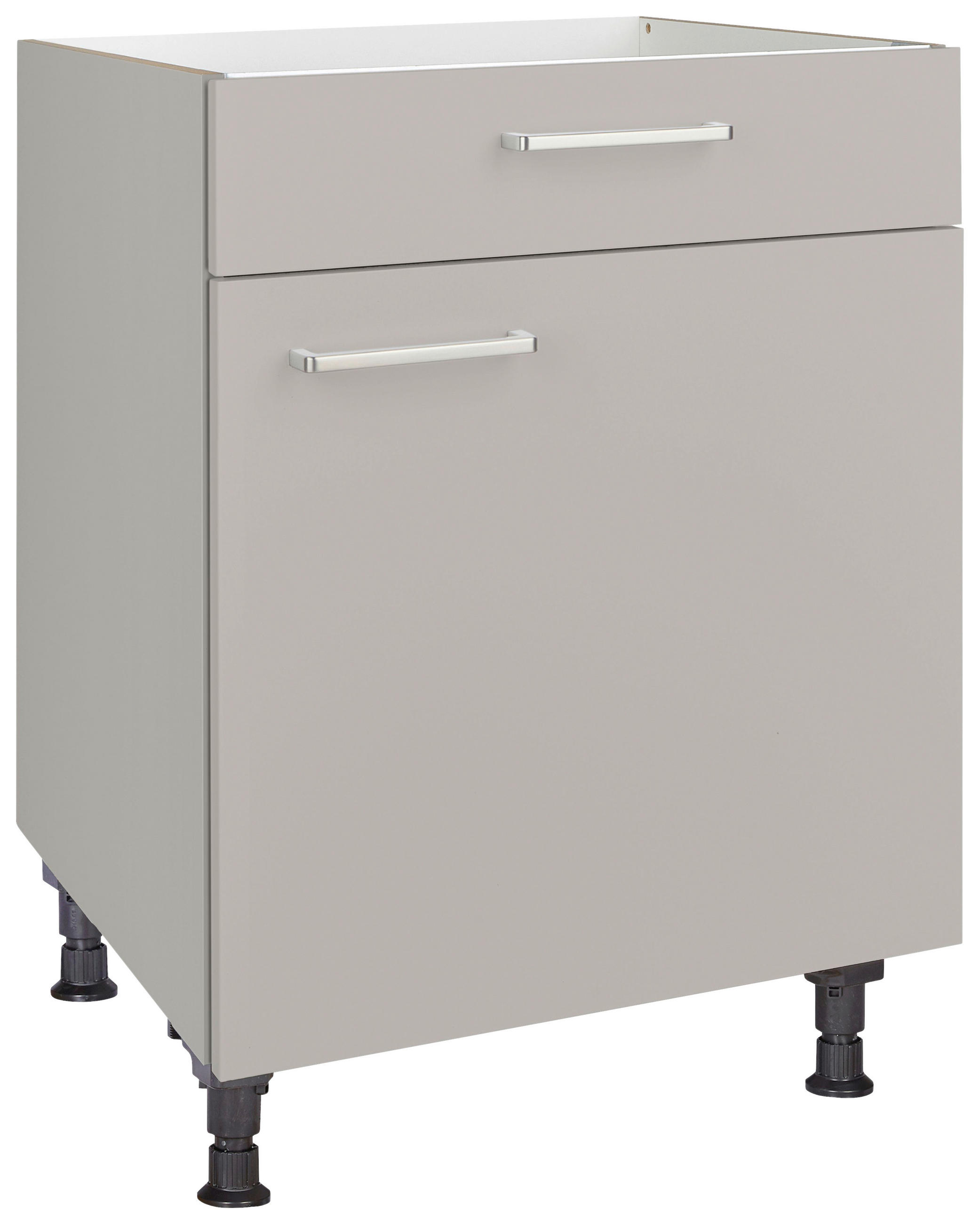 KOCHFELDUMBAUSCHRANK 60/87/56 cm  in Grau  - Edelstahlfarben/Grau, MODERN, Holzwerkstoff/Metall (60/87/56cm) - Nobilia