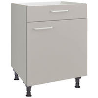 KOCHFELDUMBAUSCHRANK 60/87/56 cm  in Grau  - Edelstahlfarben/Grau, MODERN, Holzwerkstoff/Metall (60/87/56cm) - Nobilia