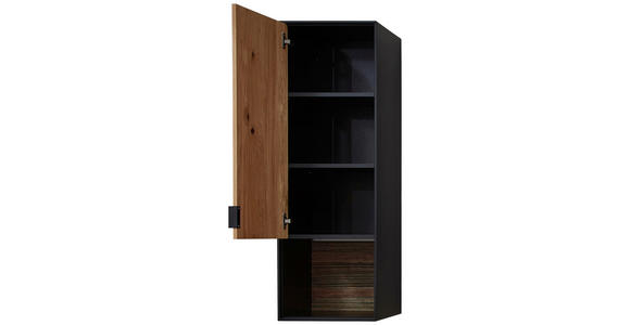 HÄNGEVITRINE in Schwarz, Eichefarben - Eichefarben/Schwarz, Design, Holz/Holzwerkstoff (40/120/32cm) - Novel