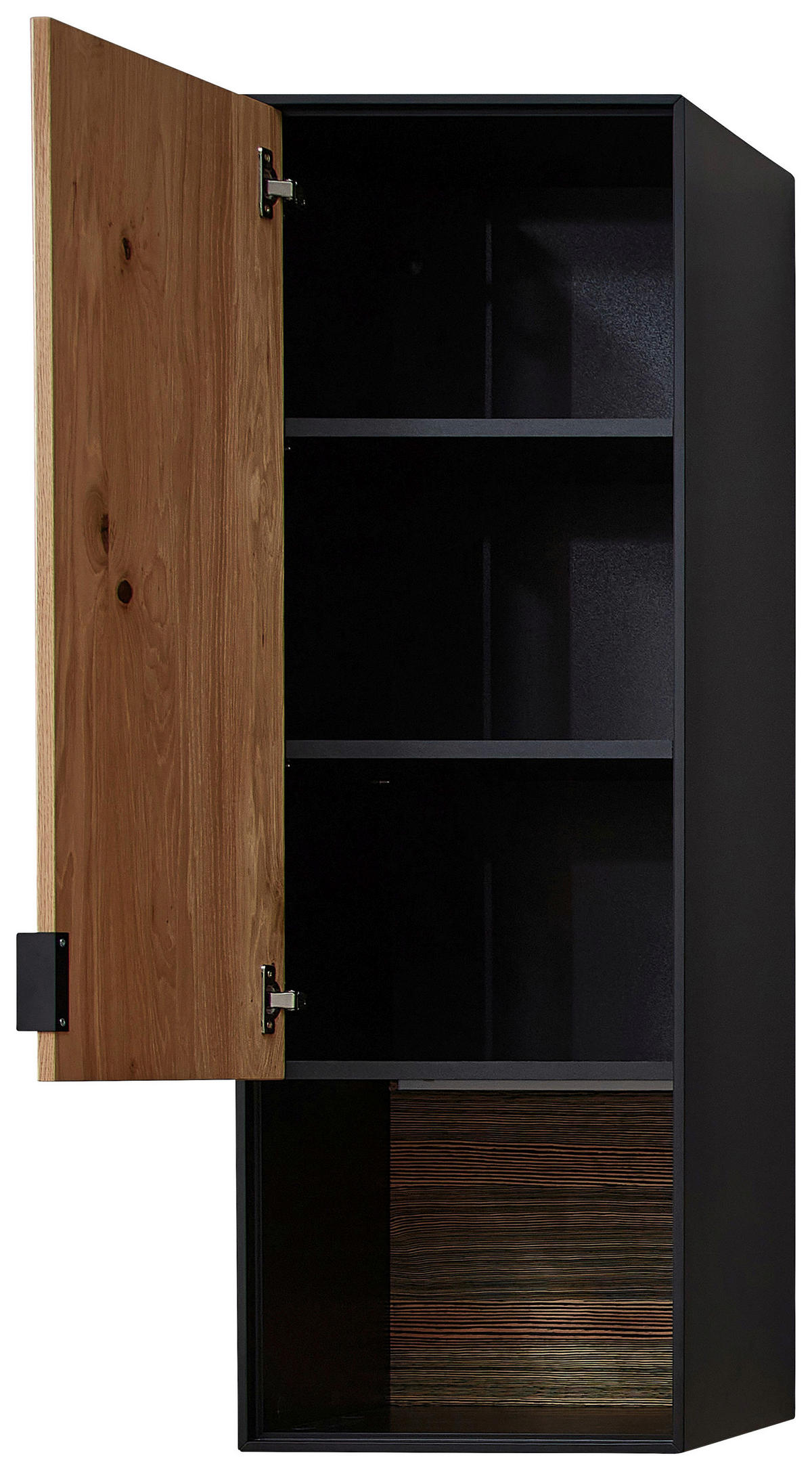 HÄNGEVITRINE Schwarz, Eichefarben  40/120/32 cm  - Eichefarben/Schwarz, Design, Holz/Holzwerkstoff (40/120/32cm) - Novel