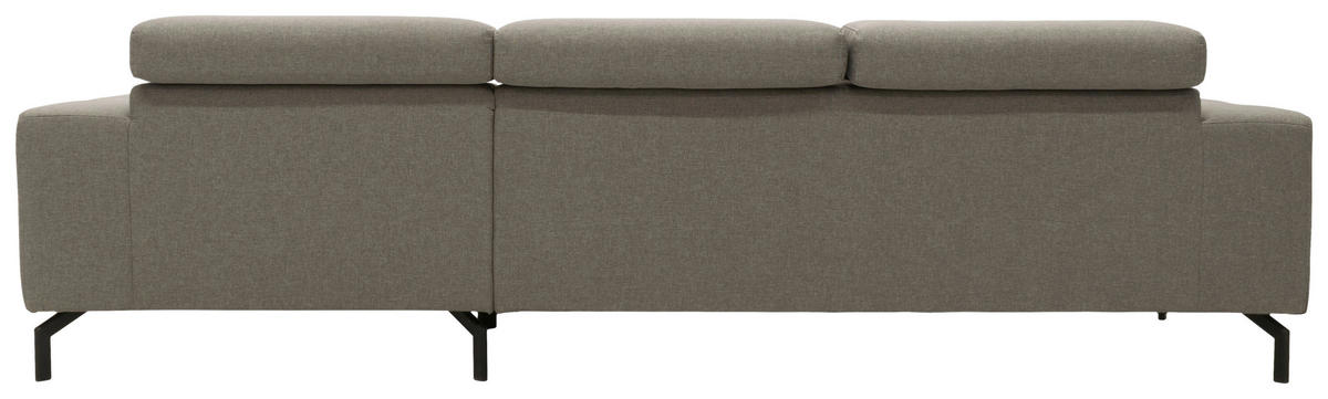 ECKSOFA in Webstoff Silberfarben  292/175 cm  - Silberfarben/Schwarz, Design, Textil/Metall (292/175cm) - MID.YOU