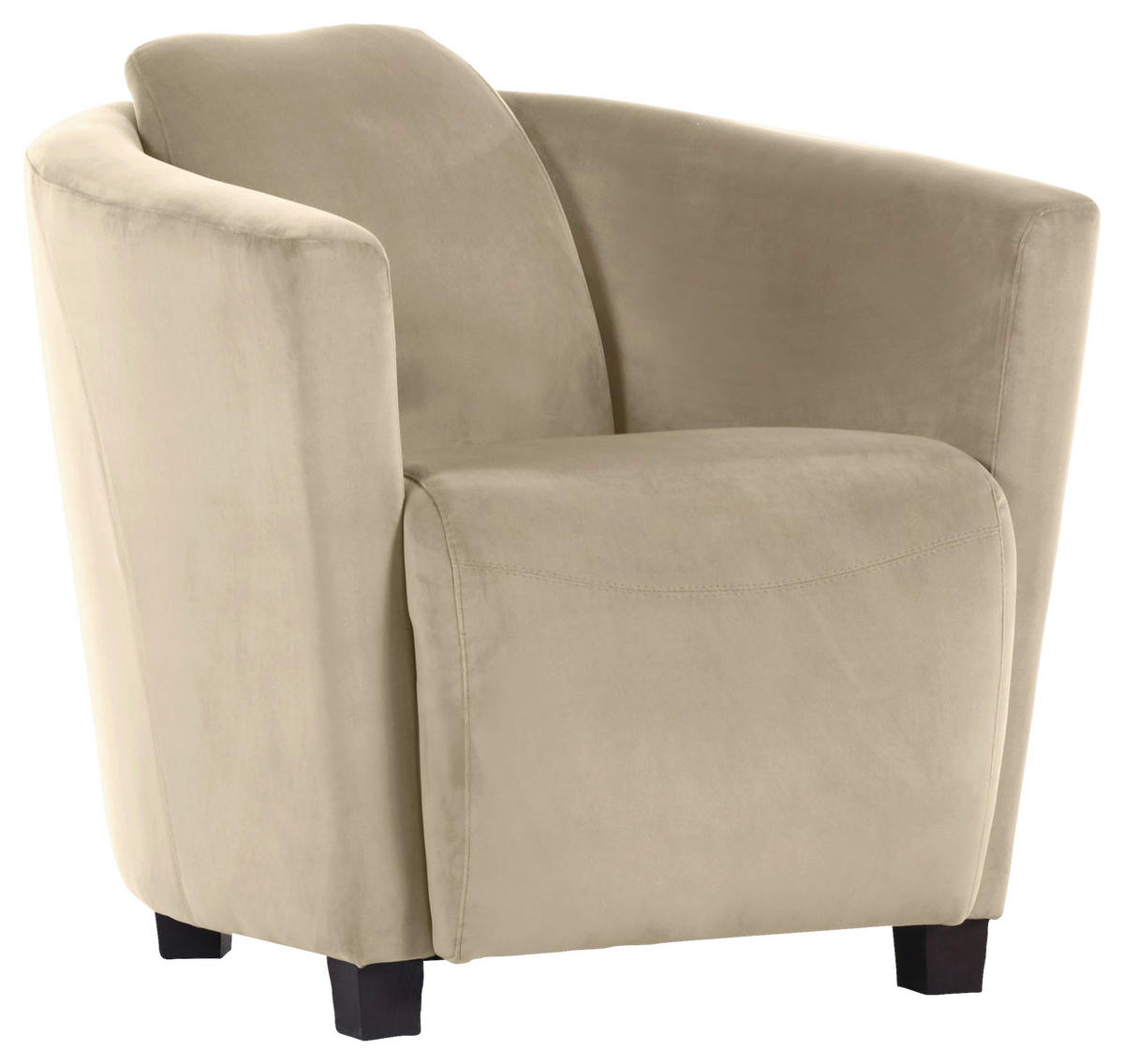 COCKTAILSESSEL Mikrofaser Beige    - Beige/Braun, Design, Holz/Textil (72/72/85cm)