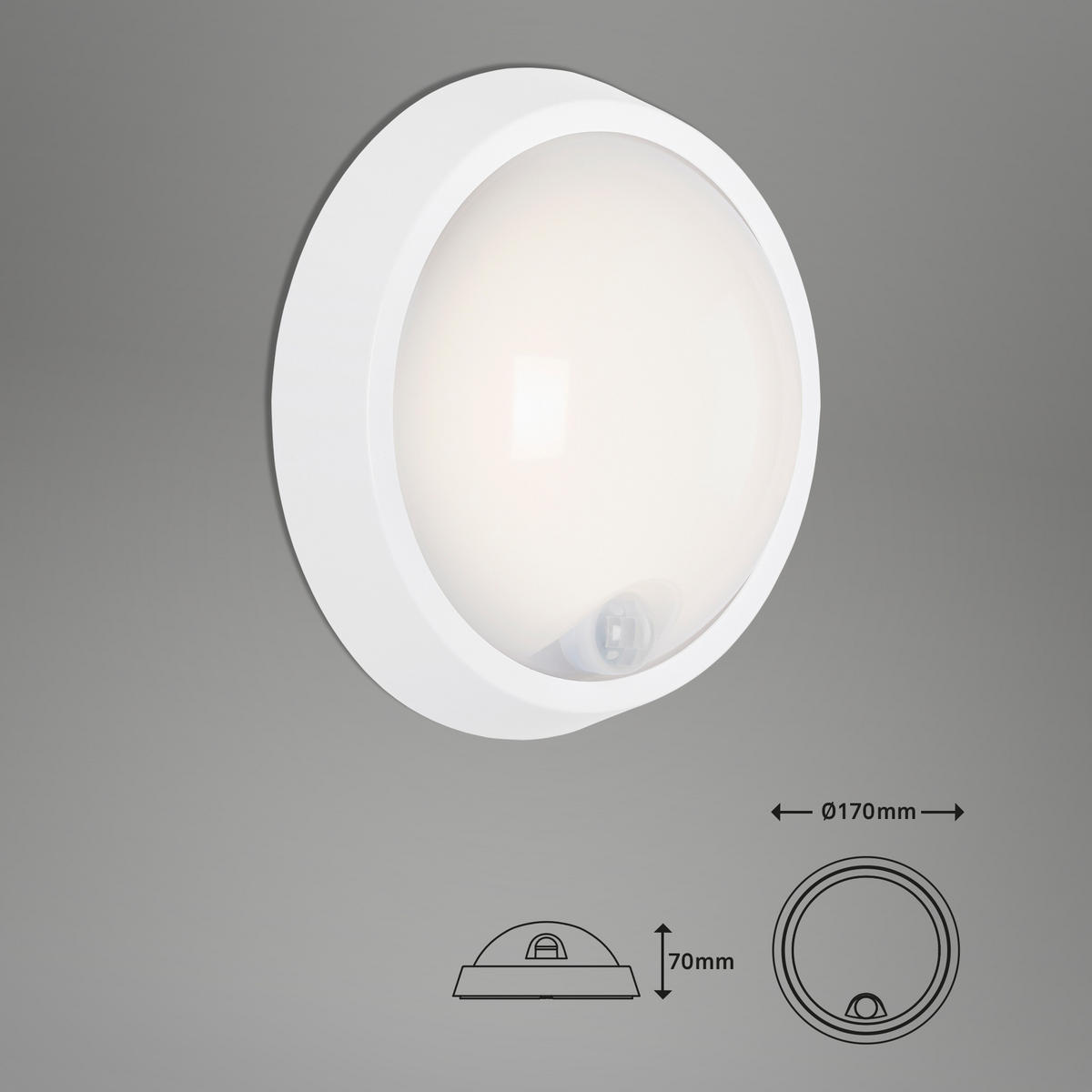 SPOLJNA ZIDNA SVETILJKA  - bela, Osnovno, plastika (17/7cm)