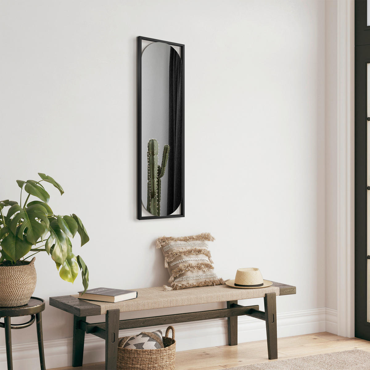 DEKOSPIEGEL  37/132 cm   in rechteckig  - Schwarz, Basics, Glas/Holz (37/132cm)