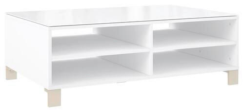 COUCHTISCH Farbglas, Hartglas 110/70/37,9 cm rechteckig Weiß  - Champagner/Weiß, Design, Glas/Holzwerkstoff (110/70/37,9cm) - Hom`in