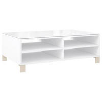 COUCHTISCH in Glas, Holzwerkstoff 110/70/37,9 cm  - Weiss/Champagner, Design, Glas/Holzwerkstoff (110/70/37,9cm) - Hom`in