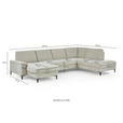 WOHNLANDSCHAFT Dieter Knoll Greige Chenille  - Greige/Schwarz, Design, Textil/Metall (175/349/235cm) - Dieter Knoll