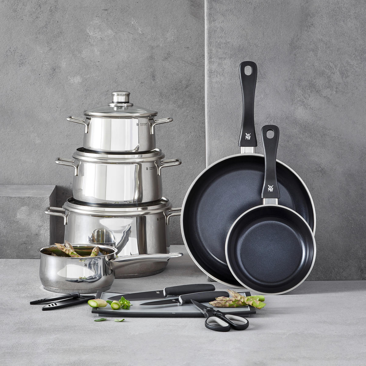 SET ŠERPI 10 delova  - boja nerđajućeg čelika, Osnovno, staklo/metal - WMF