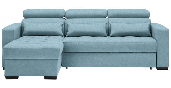 ECKSOFA  in Struktur Blau  179/240 cm  - Blau/Schwarz, MODERN, Kunststoff/Textil (179/240cm) - Carryhome