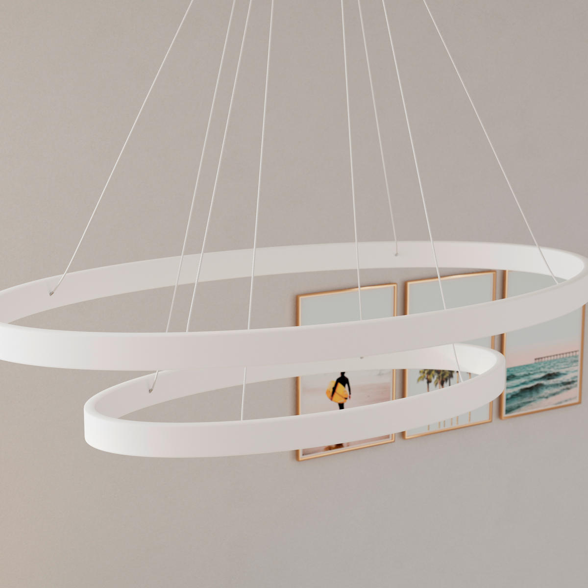 LED-HÄNGELEUCHTE Zoe 100/150 cm  - Weiß, Design, Kunststoff/Metall (100/150cm) - Novel