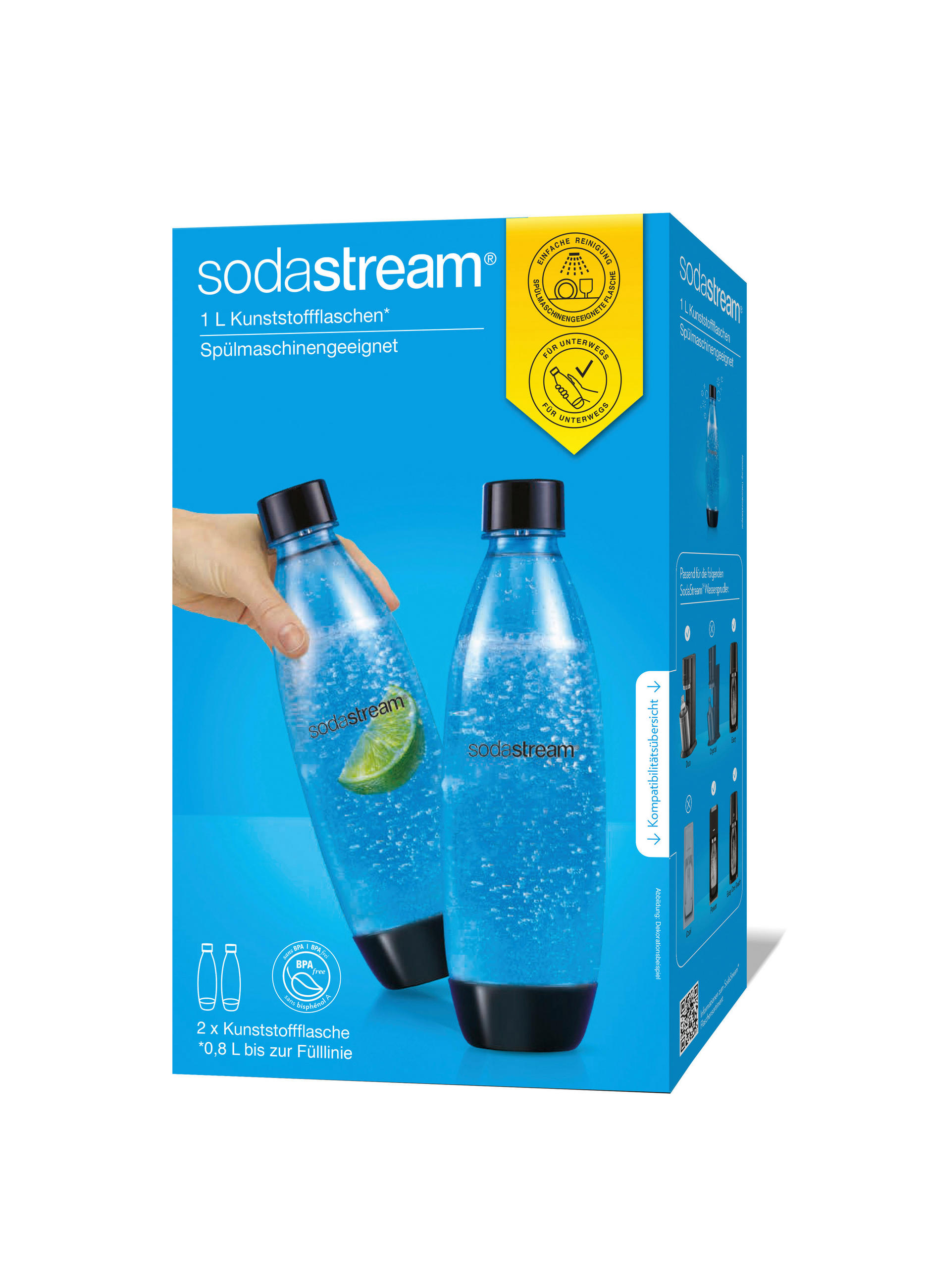 Twinpack der DUO-Fuse-Flasche  - Schwarz, Basics, Kunststoff (17,2/8,8/28,3cm) - SodaStream
