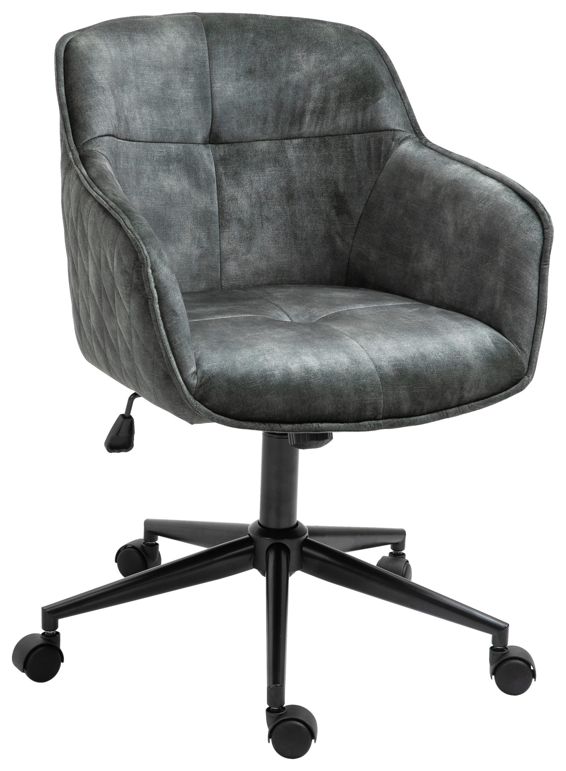 DREHSTUHL  in Samt Grün  - Schwarz/Grün, MODERN, Kunststoff/Textil (57/91/58cm) - MID.YOU