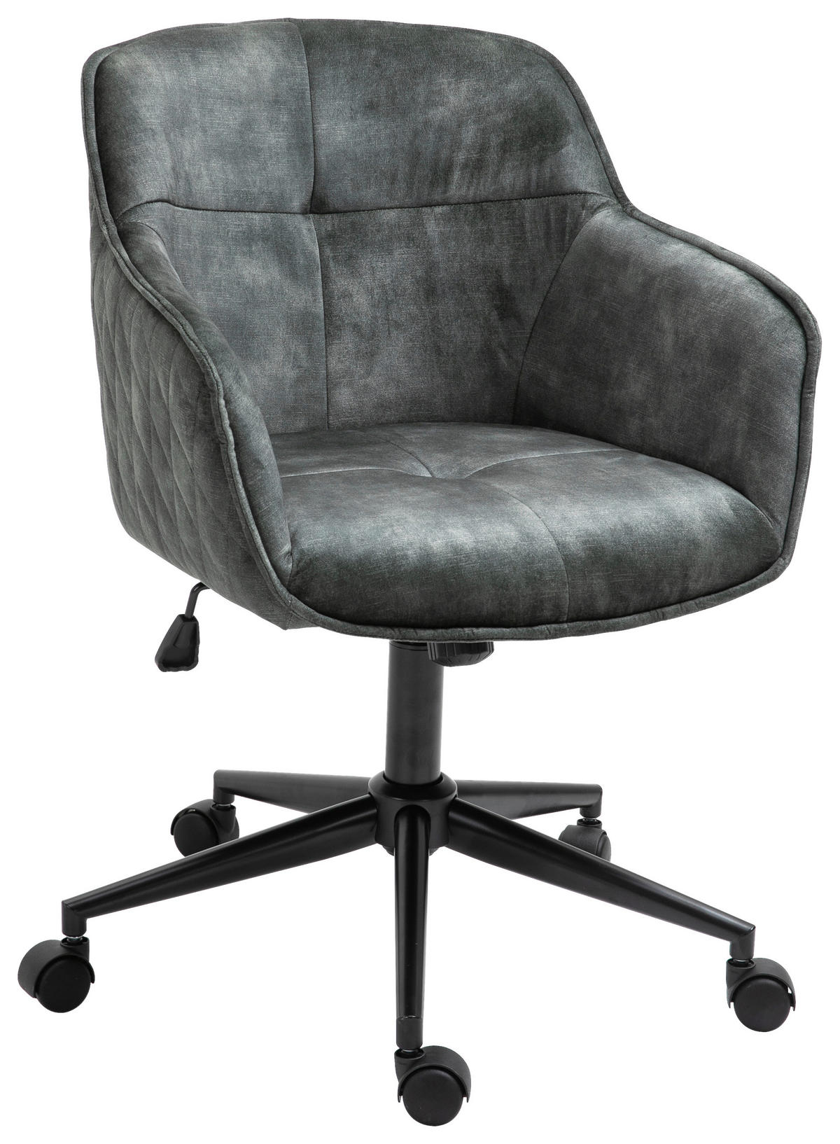 DREHSTUHL  in Samt Grün  - Schwarz/Grün, MODERN, Kunststoff/Textil (57/91/58cm) - MID.YOU