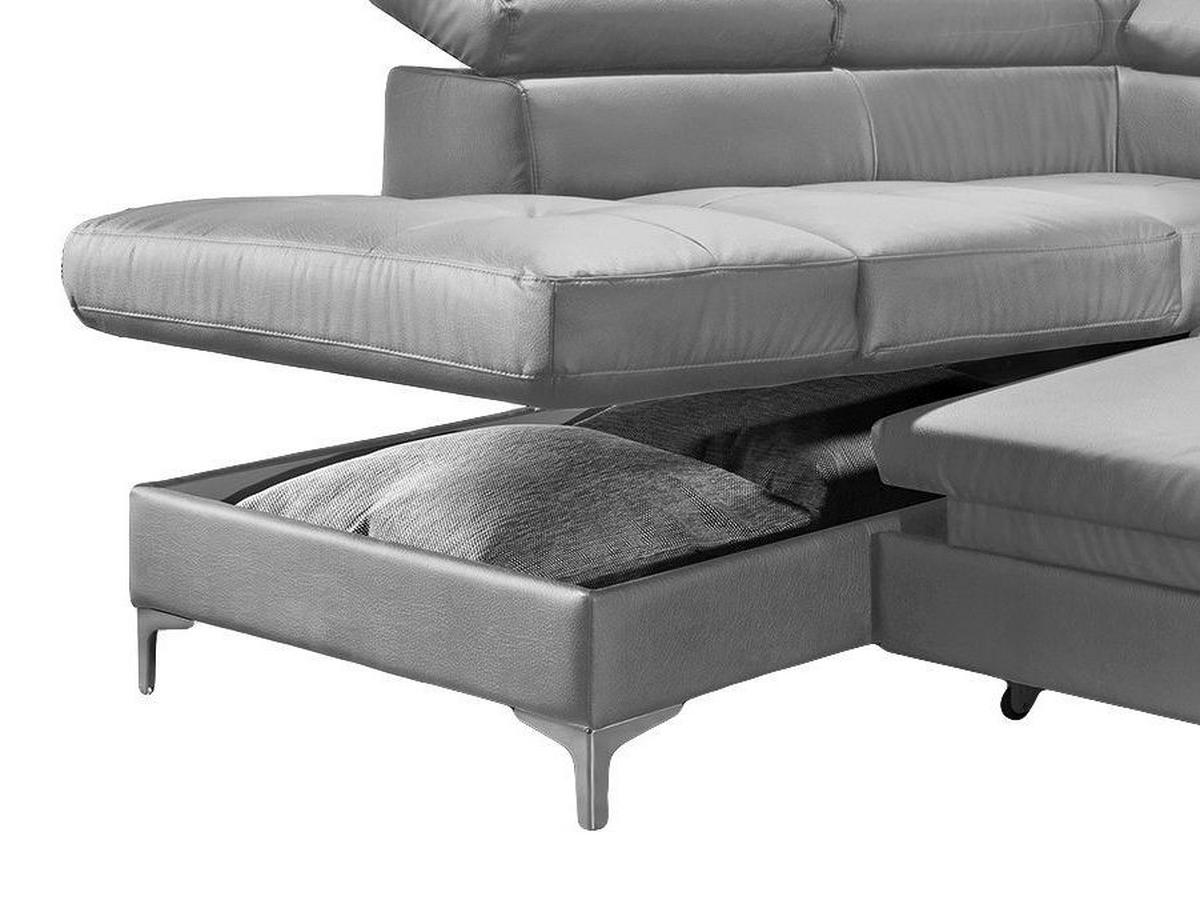 ECKSOFA in Echtleder Schwarz  - Chromfarben/Schwarz, Design, Leder/Metall (168/227cm) - Livetastic