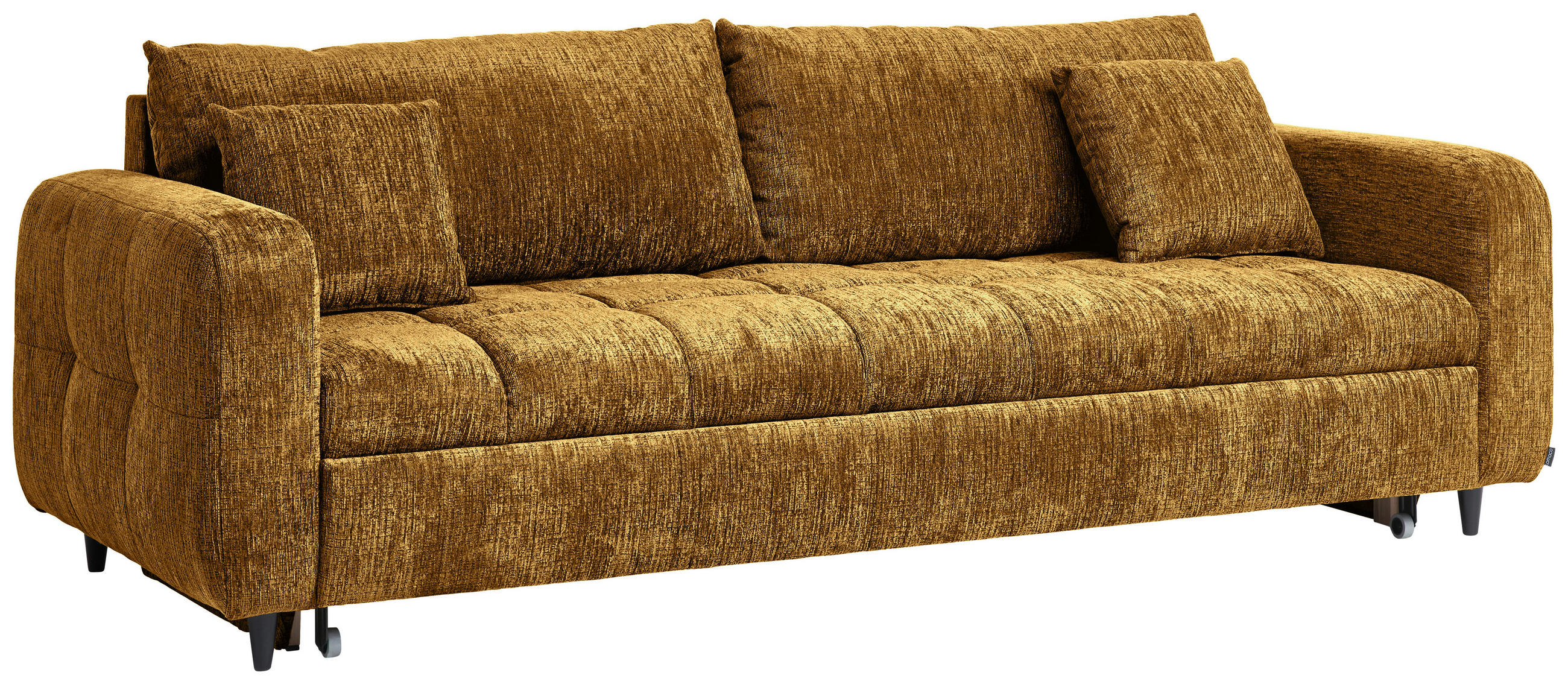 SCHLAFSOFA Flachgewebe Senfgelb  - Senfgelb/Schwarz, Design, Holz/Textil (236/88/101cm) - Lomoco