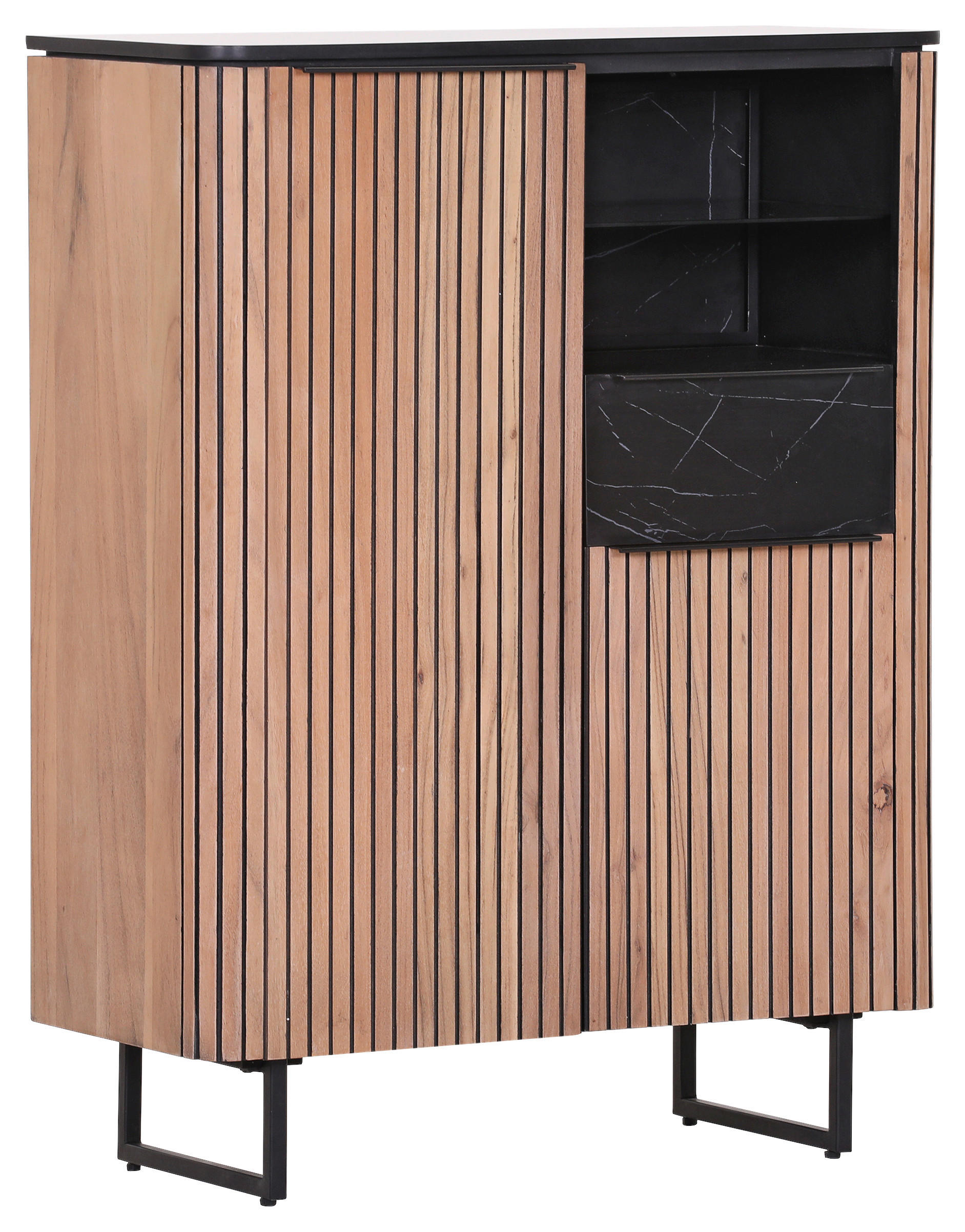 HIGHBOARD  in 90/120/42 cm  - Schwarz/Naturfarben, LIFESTYLE, Glas/Holzwerkstoff (90/120/42cm) - Landscape