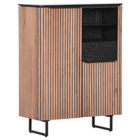 HIGHBOARD  in 90/120/42 cm  - Schwarz/Naturfarben, LIFESTYLE, Glas/Holzwerkstoff (90/120/42cm) - Landscape