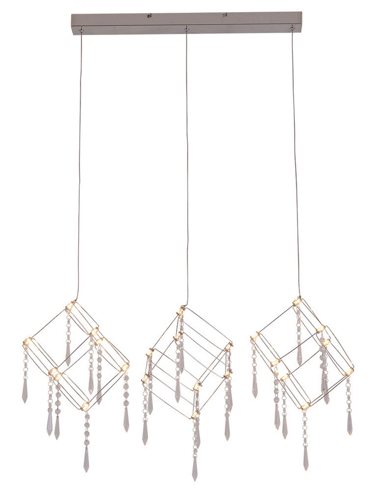 LED-HÄNGELEUCHTE 80/106 cm  - Chromfarben/Transparent, LIFESTYLE, Kunststoff/Metall (80/106cm) - Näve