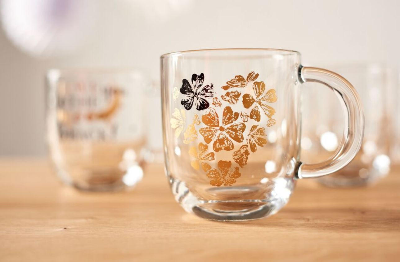TASSE 400 ml - Klar/Goldfarben, Basics, Glas (14/15/8,7cm) - Leonardo