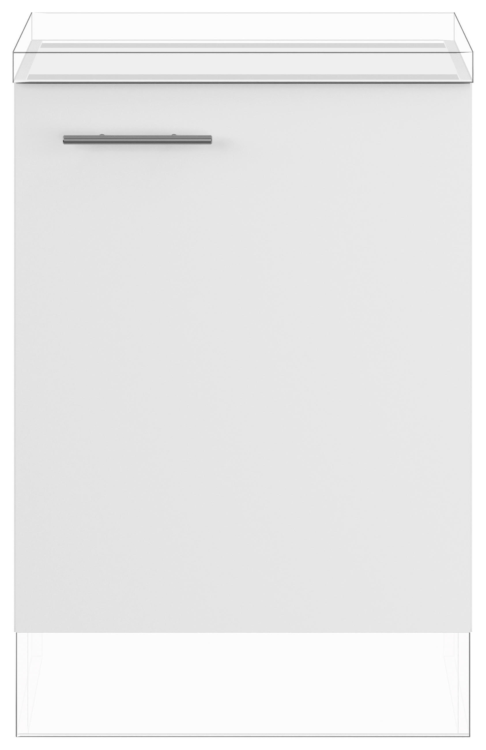 KÜCHENUNTERSCHRANK 60/87,8/57,6 cm  in Weiß  - Edelstahlfarben/Weiß, Basics, Holzwerkstoff/Metall (60/87,8/57,6cm) - Impuls