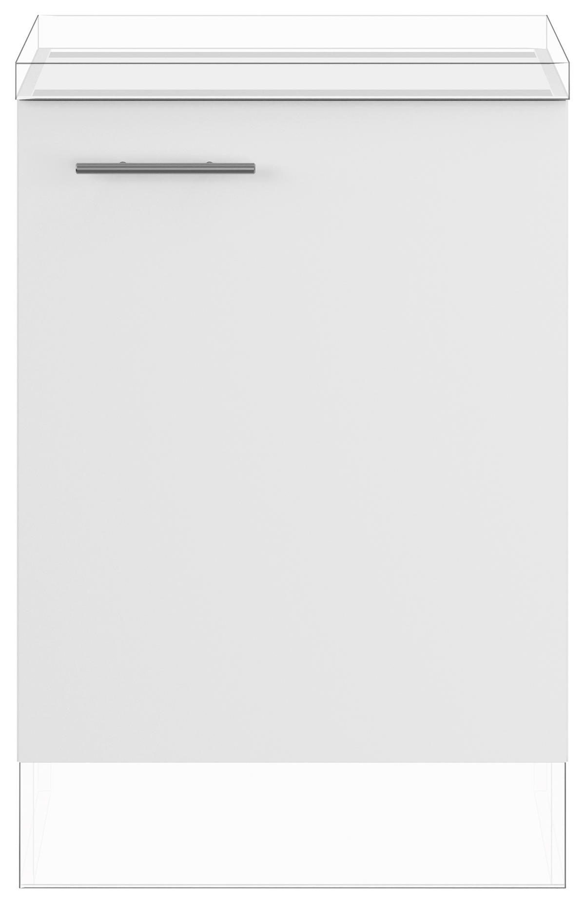 KÜCHENUNTERSCHRANK 60/87,8/57,6 cm  in Weiß  - Edelstahlfarben/Weiß, Basics, Holzwerkstoff/Metall (60/87,8/57,6cm) - Impuls