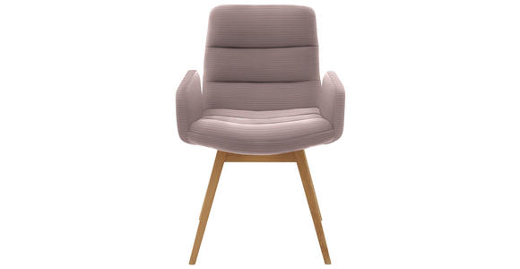 ARMLEHNSTUHL  in Cord  - Hellrosa/Naturfarben, Design, Holz/Textil (61/88/66cm) - Dieter Knoll