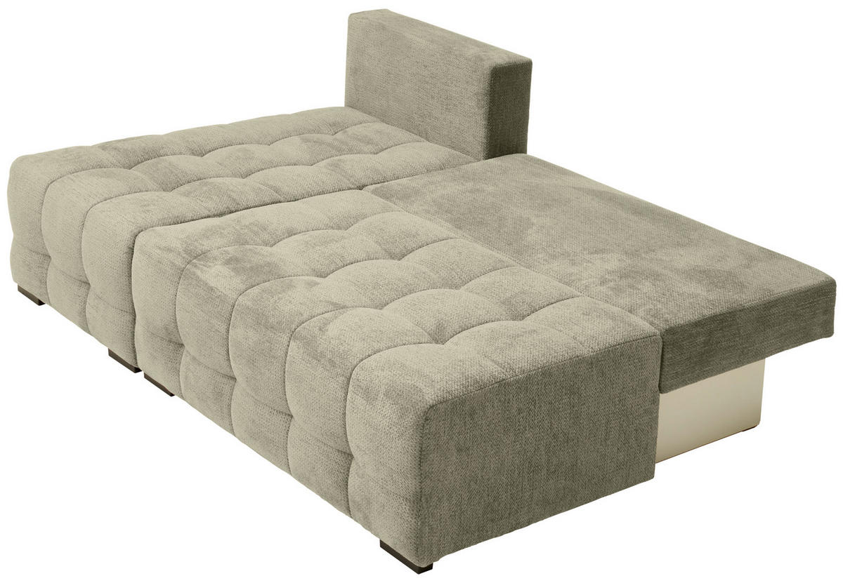 ECKSOFA in Chenille Beige  - Beige/Schwarz, MODERN, Kunststoff/Textil (145/204cm) - home24