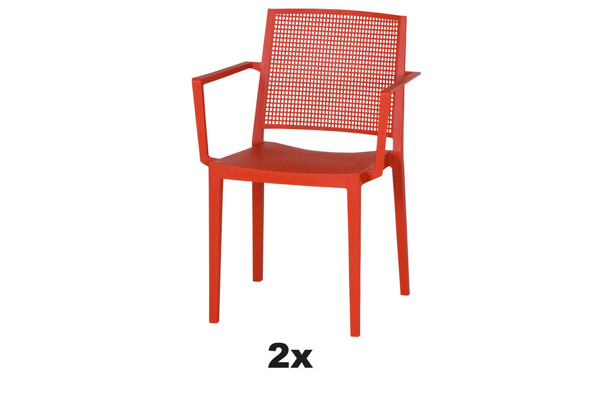 STAPELSTUHL in Kunststoff Rot  - Rot, Basics, Kunststoff (46/80/56cm) - Siena Garden