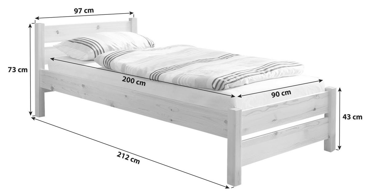 BETT 90/200 cm  in Kieferfarben  - Kieferfarben, Natur, Holz (90/200cm) - MID.YOU