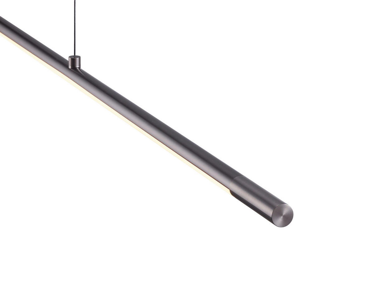 LED-HÄNGELEUCHTE Leda 133/4/20-210 cm   - Grau, Design, Kunststoff/Metall (133/4/20-210cm) - Helestra