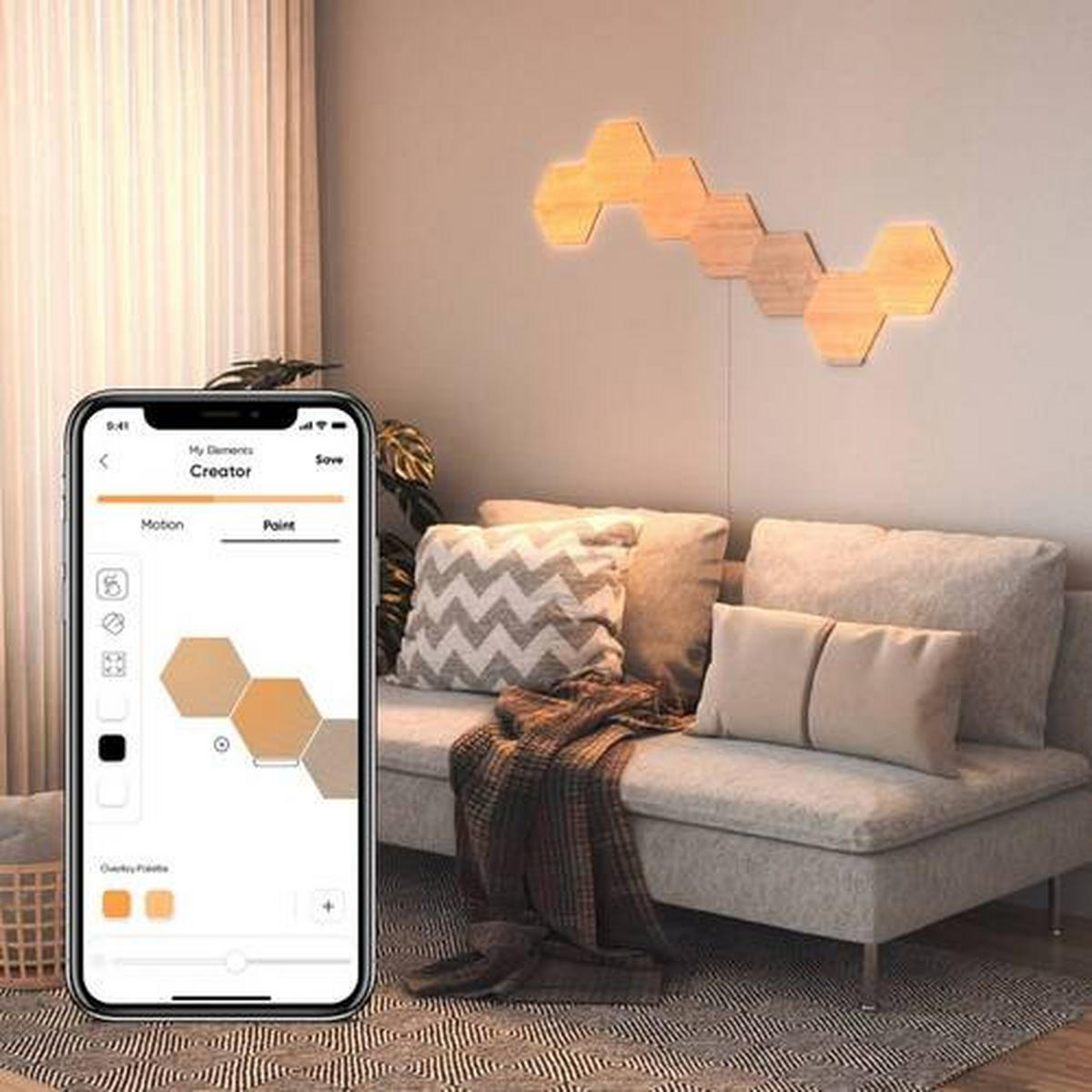 NANOLEAF HEXAGONS 3ER Erweiterungsset 23/0.6/20 cm   - Braun, Basics, Kunststoff (23/0.6/20cm)