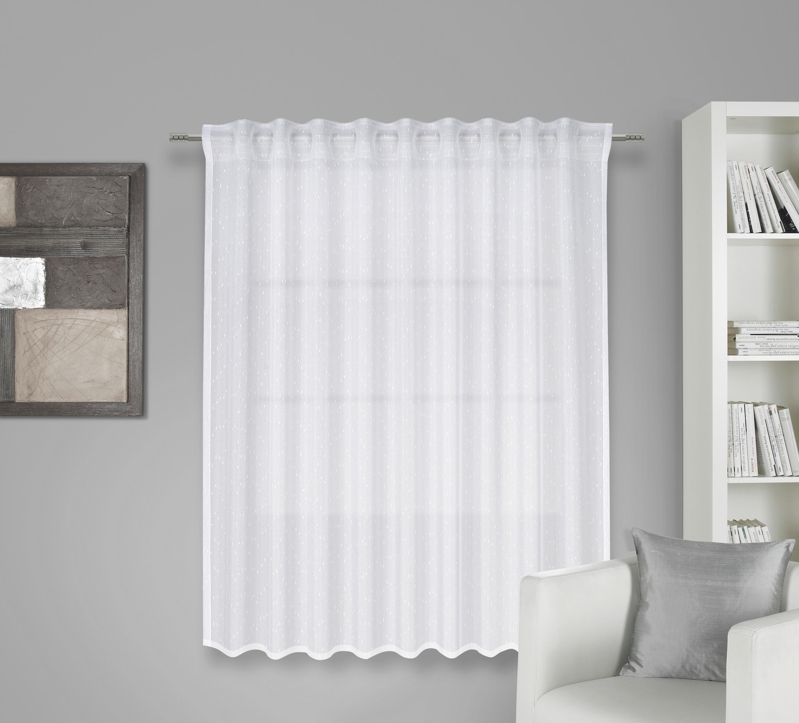 KOMBINIRANA ZAVESA  prosojno   140/180 cm  - bela, Basics, tekstil (140/180cm) - Esposa